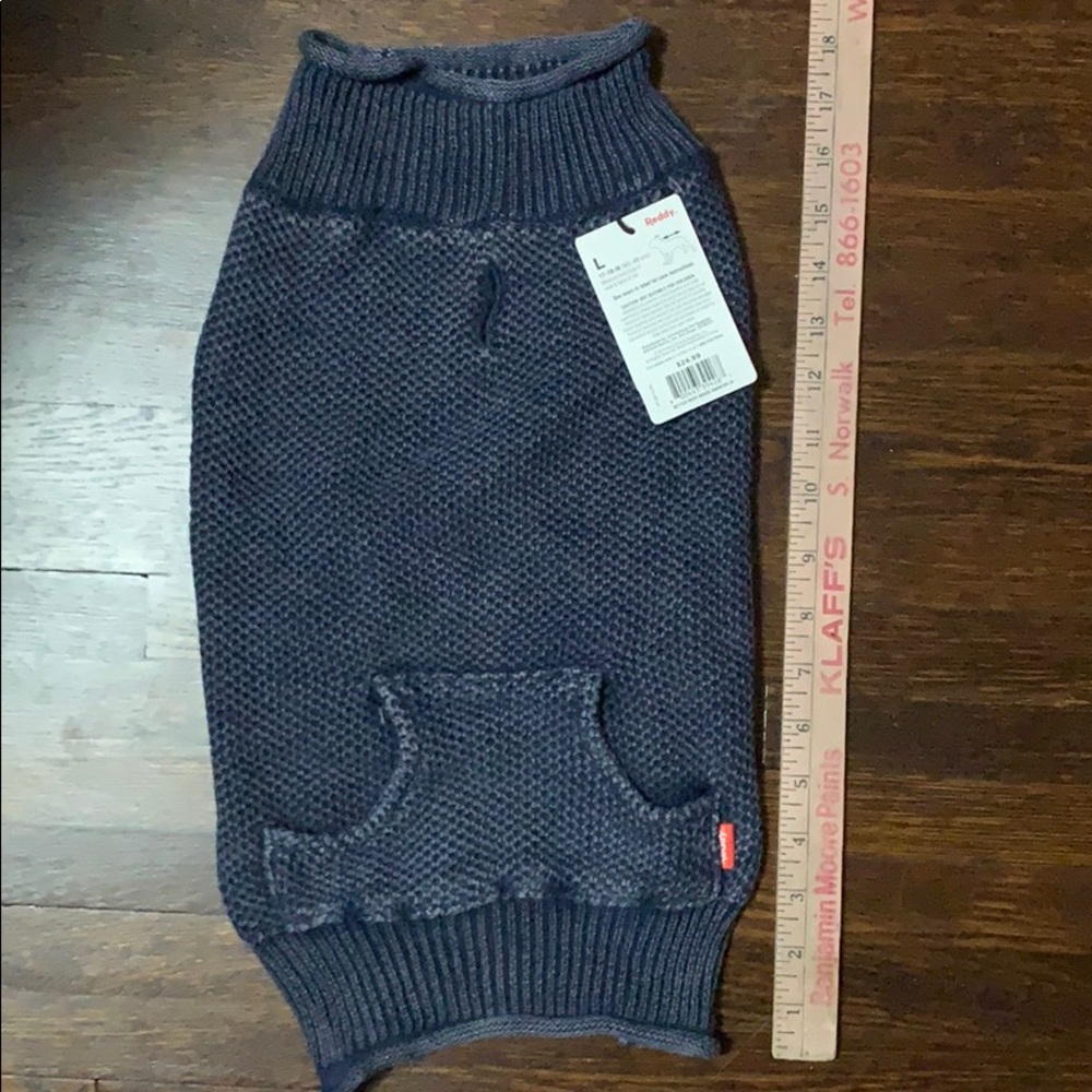 Reddy Blue Knit Dog Sweater w/Pockets L & XXL  NWT